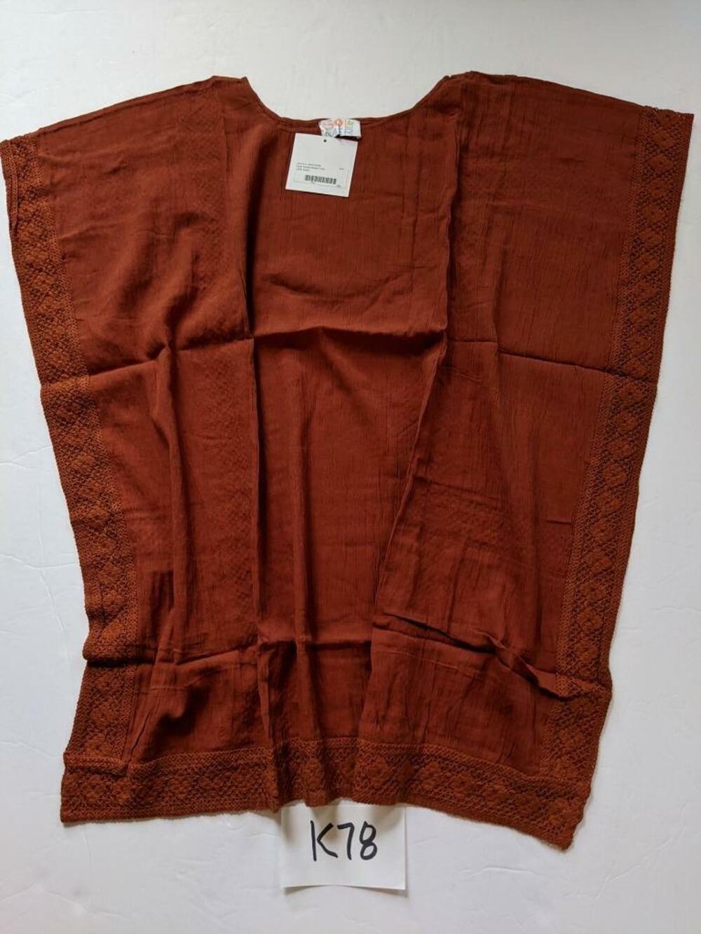 Sol & Mer Burnt Umber Cotton Tunic Swim Cover Up NWT One Size -0522K78